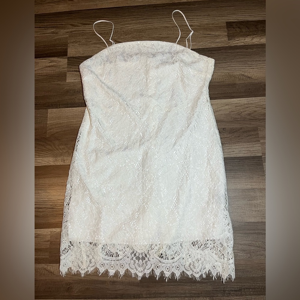 NWOT TRIXXI White Lace Spaghetti Strap Mini Cocktail Dress SZ XL